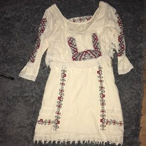 Free People embroidered mini dress